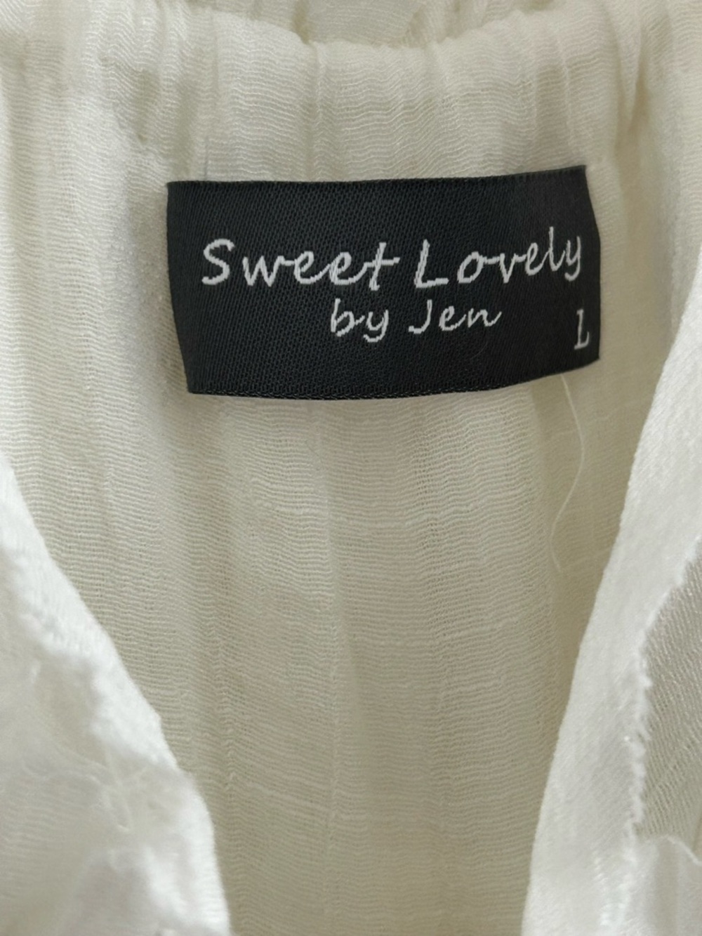 SWEET LOVELY By Jen Size L White Bohemian Maxi Dress - Picture 7 of 10